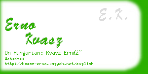 erno kvasz business card